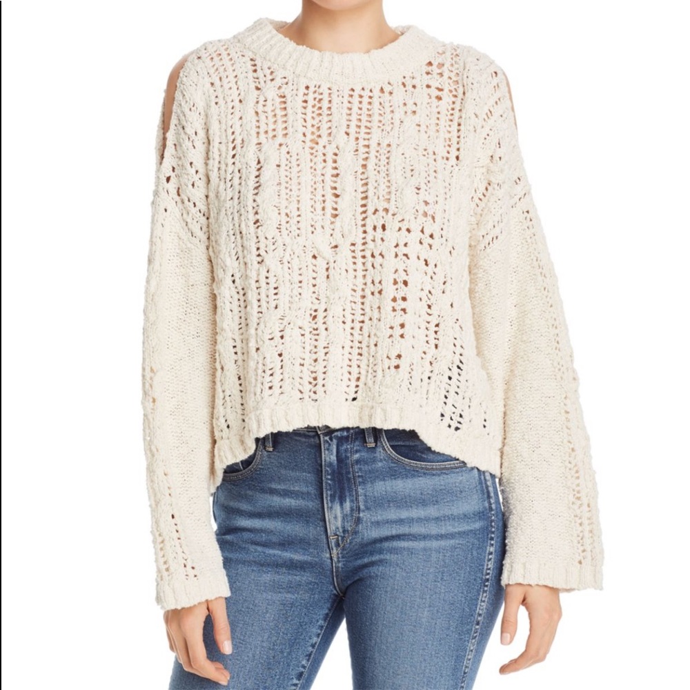 Free People Ocean Cold- Shoulder Sweater